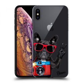 Picasee Silikónový prehľadný obal pre Apple iPhone XS Max - French Bulldog