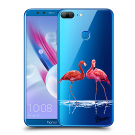 Picasee Silikónový prehľadný obal pre Honor 9 Lite - Flamingos couple