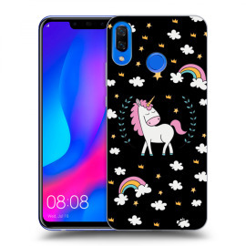 Picasee Silikónový čierny obal pre Huawei Nova 3 - Unicorn star heaven