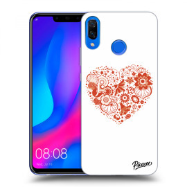 Picasee Silikónový čierny obal pre Huawei Nova 3 - Big heart