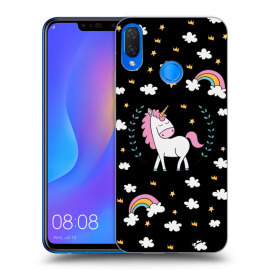 Picasee Silikónový čierny obal pre Huawei Nova 3i - Unicorn star heaven