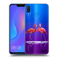 Picasee Silikónový prehľadný obal pre Huawei Nova 3i - Flamingos couple - cena, porovnanie