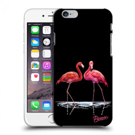 Picasee Silikónový čierny obal pre Apple iPhone 6/6S - Flamingos couple