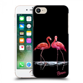 Picasee Silikónový čierny obal pre Apple iPhone 7 - Flamingos couple