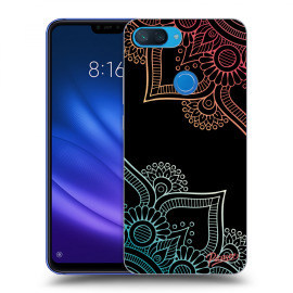 Picasee Silikónový čierny obal pre Xiaomi Mi 8 Lite - Flowers pattern