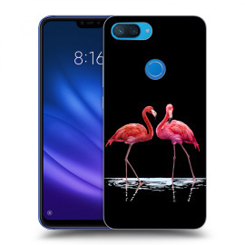 Picasee Silikónový čierny obal pre Xiaomi Mi 8 Lite - Flamingos couple