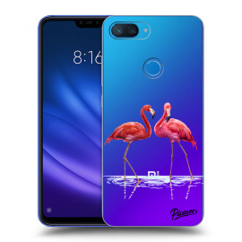 Picasee Silikónový prehľadný obal pre Xiaomi Mi 8 Lite - Flamingos couple