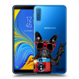 Picasee Silikónový prehľadný obal pre Samsung Galaxy A7 2018 A750F - French Bulldog