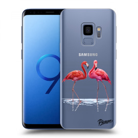 Picasee Silikónový prehľadný obal pre Samsung Galaxy S9 G960F - Flamingos couple