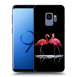 Picasee Silikónový čierny obal pre Samsung Galaxy S9 G960F - Flamingos couple