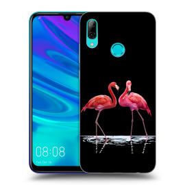 Picasee Silikónový čierny obal pre Huawei P Smart 2019 - Flamingos couple