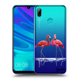 Picasee Silikónový prehľadný obal pre Huawei P Smart 2019 - Flamingos couple