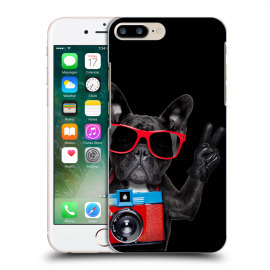 Picasee Silikónový čierny obal pre Apple iPhone 8 Plus - French Bulldog