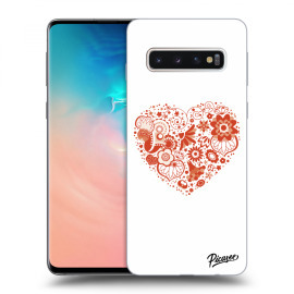 Picasee Silikónový prehľadný obal pre Samsung Galaxy S10 G973 - Big heart