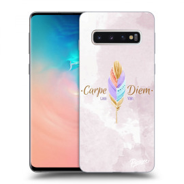 Picasee Silikónový čierny obal pre Samsung Galaxy S10 G973 - Carpe Diem