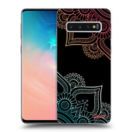 Picasee Silikónový čierny obal pre Samsung Galaxy S10 G973 - Flowers pattern