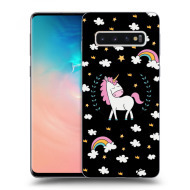 Picasee Silikónový čierny obal pre Samsung Galaxy S10 G973 - Unicorn star heaven - cena, porovnanie