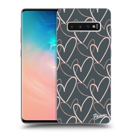 Picasee Silikónový čierny obal pre Samsung Galaxy S10 Plus G975 - Lots of love