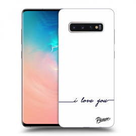 Picasee Silikónový čierny obal pre Samsung Galaxy S10 Plus G975 - I love you