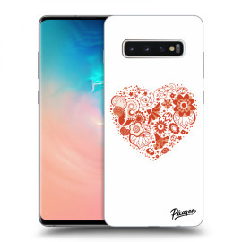 Picasee Silikónový čierny obal pre Samsung Galaxy S10 Plus G975 - Big heart