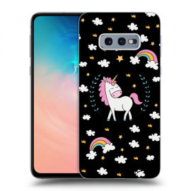 Picasee Silikónový čierny obal pre Samsung Galaxy S10e G970 - Unicorn star heaven