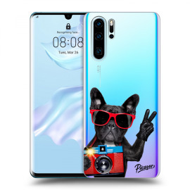 Picasee Silikónový prehľadný obal pre Huawei P30 Pro - French Bulldog