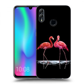 Picasee Silikónový čierny obal pre Honor 10 Lite - Flamingos couple