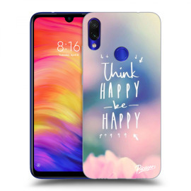 Picasee Silikónový čierny obal pre Xiaomi Redmi Note 7 - Think happy be happy