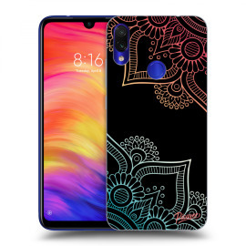 Picasee Silikónový čierny obal pre Xiaomi Redmi Note 7 - Flowers pattern