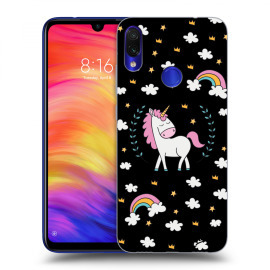 Picasee Silikónový čierny obal pre Xiaomi Redmi Note 7 - Unicorn star heaven