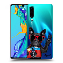 Picasee Silikónový prehľadný obal pre Huawei P30 - French Bulldog