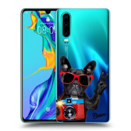 Picasee Silikónový prehľadný obal pre Huawei P30 - French Bulldog - cena, porovnanie