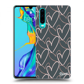 Picasee Silikónový čierny obal pre Huawei P30 - Lots of love