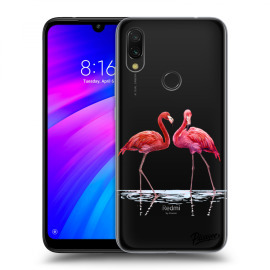 Picasee Silikónový prehľadný obal pre Xiaomi Redmi 7 - Flamingos couple