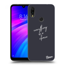 Picasee Silikónový prehľadný obal pre Xiaomi Redmi 7 - Everything is a choice