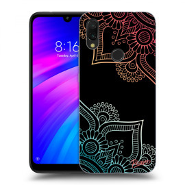 Picasee Silikónový čierny obal pre Xiaomi Redmi 7 - Flowers pattern