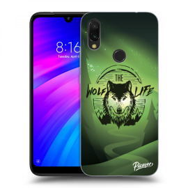 Picasee Silikónový čierny obal pre Xiaomi Redmi 7 - Wolf life