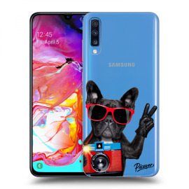 Picasee Silikónový prehľadný obal pre Samsung Galaxy A70 A705F - French Bulldog