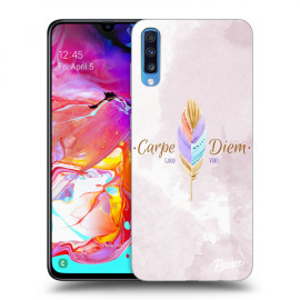 Picasee Silikónový prehľadný obal pre Samsung Galaxy A70 A705F - Carpe Diem