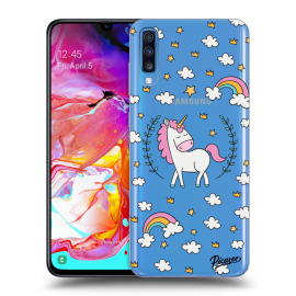 Picasee Silikónový prehľadný obal pre Samsung Galaxy A70 A705F - Unicorn star heaven