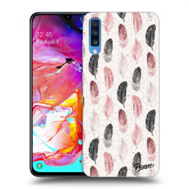 Picasee Silikónový čierny obal pre Samsung Galaxy A70 A705F - Feather 2