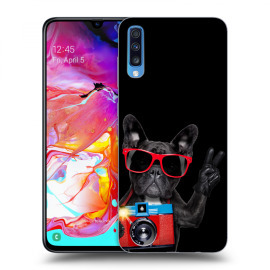 Picasee Silikónový čierny obal pre Samsung Galaxy A70 A705F - French Bulldog