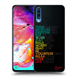 Picasee Silikónový čierny obal pre Samsung Galaxy A70 A705F - Motto life