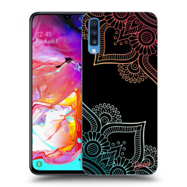 Picasee Silikónový čierny obal pre Samsung Galaxy A70 A705F - Flowers pattern