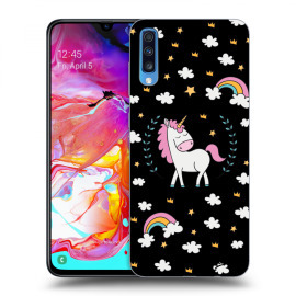 Picasee Silikónový čierny obal pre Samsung Galaxy A70 A705F - Unicorn star heaven