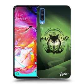 Picasee Silikónový čierny obal pre Samsung Galaxy A70 A705F - Wolf life