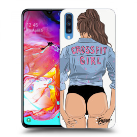 Picasee Silikónový prehľadný obal pre Samsung Galaxy A70 A705F - Crossfit girl - nickynellow