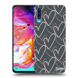 Picasee Silikónový čierny obal pre Samsung Galaxy A70 A705F - Lots of love