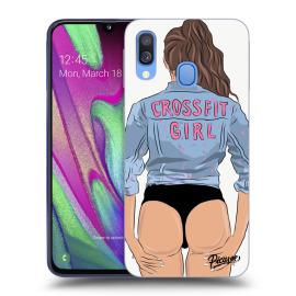 Picasee Silikónový prehľadný obal pre Samsung Galaxy A40 A405F - Crossfit girl - nickynellow