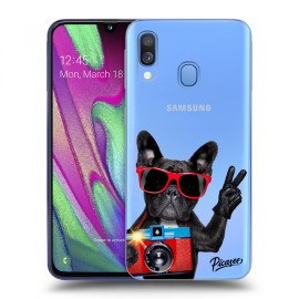 Picasee Silikónový prehľadný obal pre Samsung Galaxy A40 A405F - French Bulldog